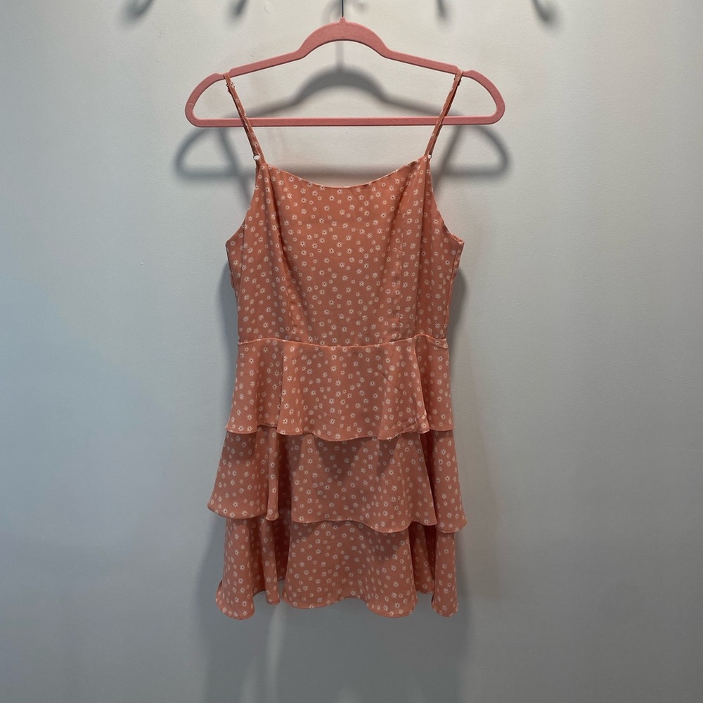 Forever 21 Peach Polka Dot Layered Dress